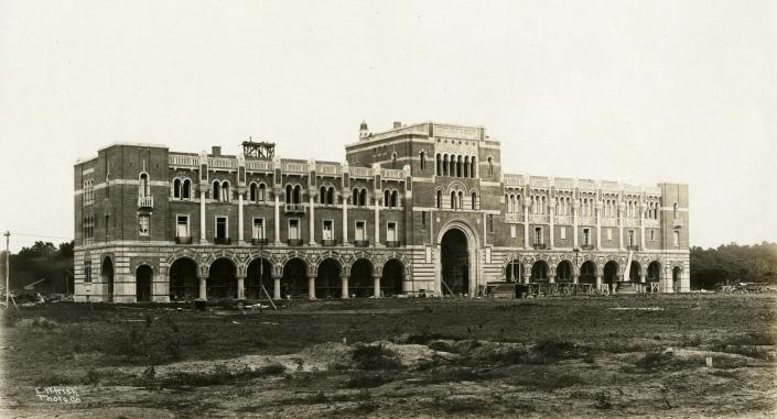 Administration Building, west facade during construction, 1912